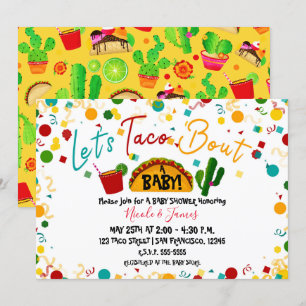 Laten we taco's eten op het babyshower feest kaart