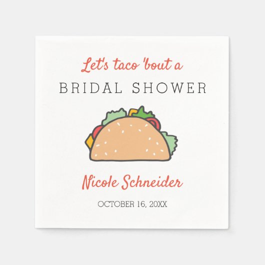 Laten we taco's eten op het bruidsfeestje Fiesta Servet (Voorkant)