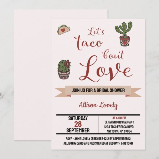 Laten we Taco's houden van het Mexicaanse Theme Vr Kaart (Voorkant / Achterkant)