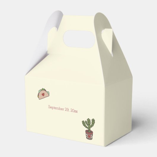 Laten we Taco's over Love Fiesta Theme Couples Sho Bedankdoosjes (Achterkant)