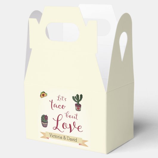 Laten we Taco's over Love Fiesta Theme Couples Sho Bedankdoosjes (Geopend)