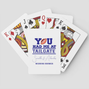 Laten we Tailgate vieren Blauwe Bruids Koppel Show Pokerkaarten
