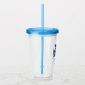 Laten we Tailgate vieren Blauwe Bruids Paar Shower Acryl Drinkbeker (Rechts)