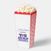 Laten we Tailgate vieren Blauwe Bruidspaar Bruilof Bedankdoosjes (Popped)