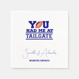 Laten we Tailgate vieren Blauwe Bruidsparen Shower Servet