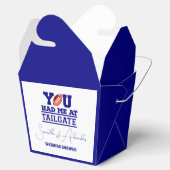 Laten we Tailgate vieren Blue Bridal Couple Shower Bedankdoosjes (Geopend)