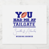 Laten we Tailgate vieren Blue Bridal Couple Shower Bier Etiket (Enkel label)