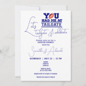 Laten we Tailgate vieren Blue Bridal Couple Shower Kaart (Voorkant)