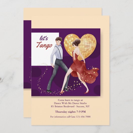 Laten we Tango hebben Kaart (Voorkant / Achterkant)