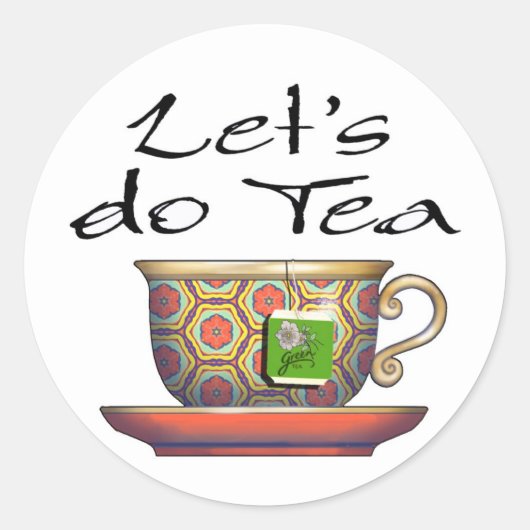 Laten we Tea-002 doen Ronde Sticker (Voorkant)