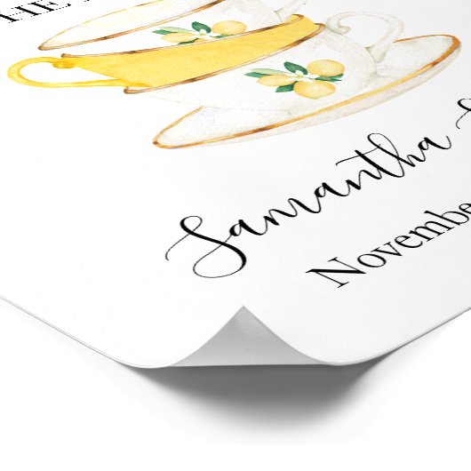 Laten we Tea met bride hebben om het Lemons Shower Poster (Hoek)