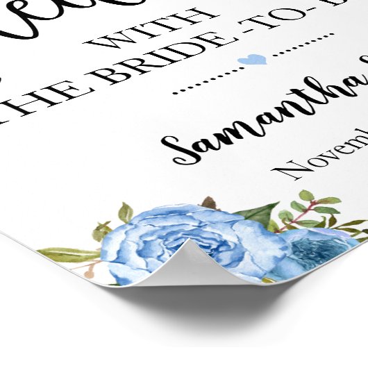 Laten we Tea met Bride tot blauwe boho Wedding mak Poster (Hoek)