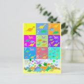 Laten we tellen met dinosauriërs 1 tot 10 briefkaart (Staand voorkant)