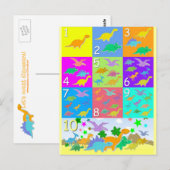 Laten we tellen met dinosauriërs 1 tot 10 briefkaart (Voorkant / Achterkant)