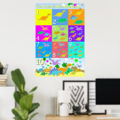 Laten we tellen met dinosauriërs Nummers 1 - 10 Te Poster (Thuiskantoor)