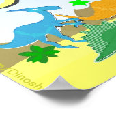 Laten we Tellen Met Dinosaurussen Nummers 1 - 10 T Poster (Hoek)