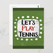 Laten we tennis Briefkaart spelen (Voorkant / Achterkant)