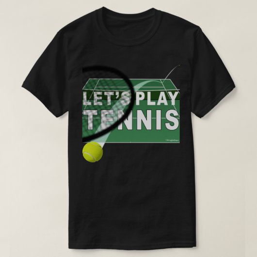 Laten we Tennis Hardcourt spelen T-shirt (Design voorkant)