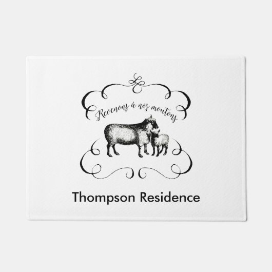 Laten we terug naar onze schapen - grappig  Boerde Deurmat (Voorkant)