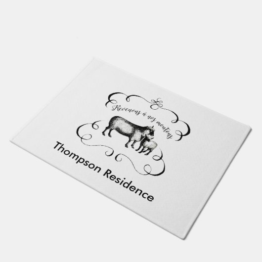 Laten we terug naar onze schapen - grappig  Boerde Deurmat (Schuin)