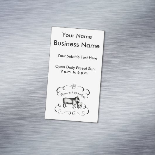 Laten we terug naar onze schapen - grappig  Boerde Magnetisch Visitekaartje (Voorbeeld)