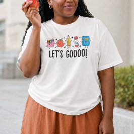 Laten we terug naar school gaan Cute Doodle T-shirt