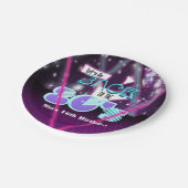 Laten we teruggaan naar de jaren 80 Glam Paarse Pa Papieren Bordje (Gekanteld)