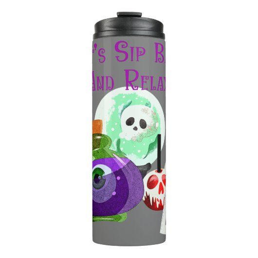 Laten we terugglippen en weggooien - Halloween Pot Thermosbeker (Voorkant)