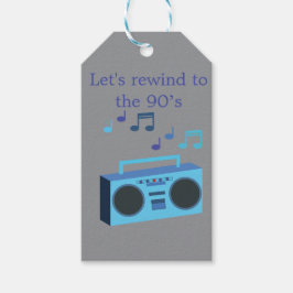 Laten we terugspoelen naar de jaren 90 cadeaulabel