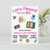 Laten we terugspoelen naar het 80's verjaardagsfee kaart (Staand voorkant)
