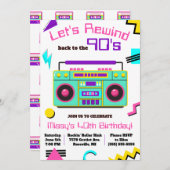 Laten we terugspoelen naar het 90's verjaardagsfee kaart (Voorkant / Achterkant)