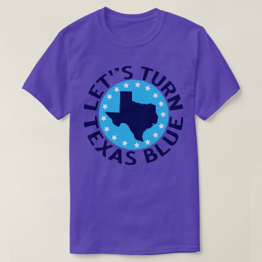 Laten we Texas Blauw draaien T-shirt (Design voorkant)
