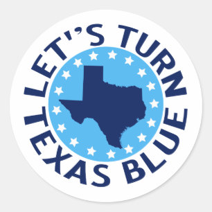 Laten we Texas blauw maken, stem Democratisch 2026 Ronde Sticker