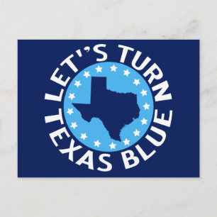 Laten we Texas Blue Vote Democraat Politiek maken Briefkaart