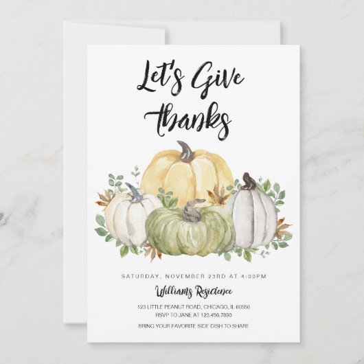 Laten we Thanksgiving-dank geven Kaart (Voorkant)