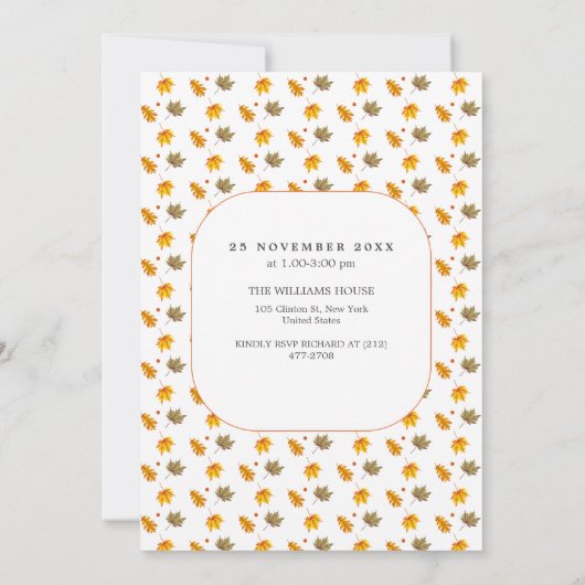 Laten we Thanksgiving Day Dinner Party verzamelen Kaart (Achterkant)