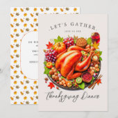 Laten we Thanksgiving Day Dinner Party verzamelen Kaart (Voorkant / Achterkant)