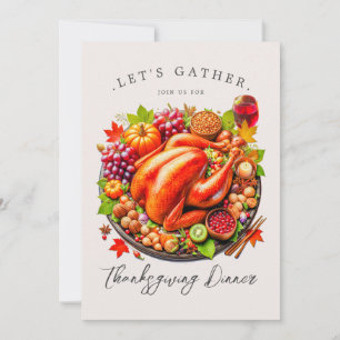Laten we Thanksgiving Day Dinner Party verzamelen Kaart