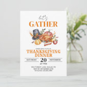 Laten we Thanksgiving Day Party-gunst verzamelen D Kaart (Staand voorkant)