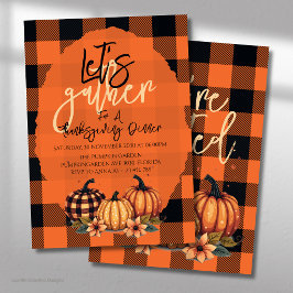 Laten we Thanksgiving-diner Verzamel Oogst Feest v Kaart