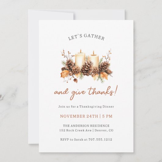 Laten we Thanksgiving Diner verzamelen Kaart (Voorkant)