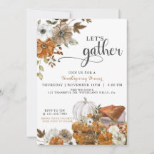 Laten we Thanksgiving-dinerfeest uitnodigen