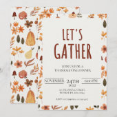 Laten we Thanksgiving dineruitnodiging verzamelen Kaart (Voorkant / Achterkant)