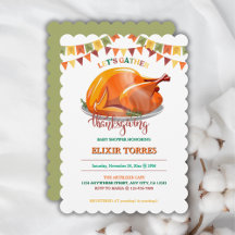 Laten we Thanksgiving Turkije Feest Baby shower ve