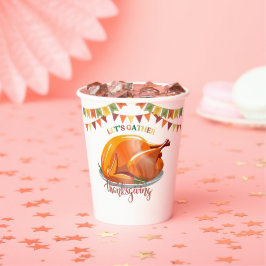 Laten we Thanksgiving Turkije Feest Baby shower ve Papieren Bekers