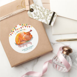 Laten we Thanksgiving Turkije Feest Baby shower ve Ronde Sticker