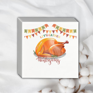 Laten we Thanksgiving Turkije Feest Baby shower ve Servet