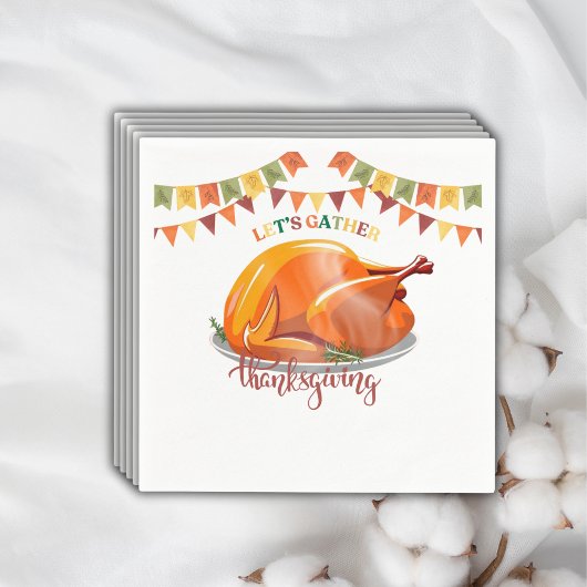 Laten we Thanksgiving Turkije Feest Baby shower ve Servet