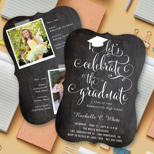Laten we The Graduate Chalkboard Grad-feest vieren Kaart
