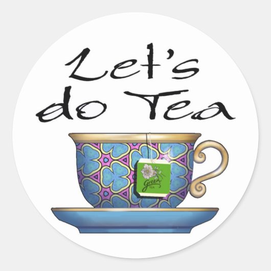 Laten we thee doen - 007 ronde sticker (Voorkant)